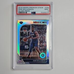 Zion Williamson ~ 2019 Hoops Premium ~ Rookie ~ PSA 9 ~ Silver Prizm